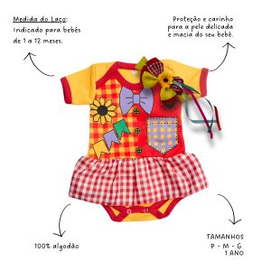 KIT BODY JUNINA SAIA+LAÇO