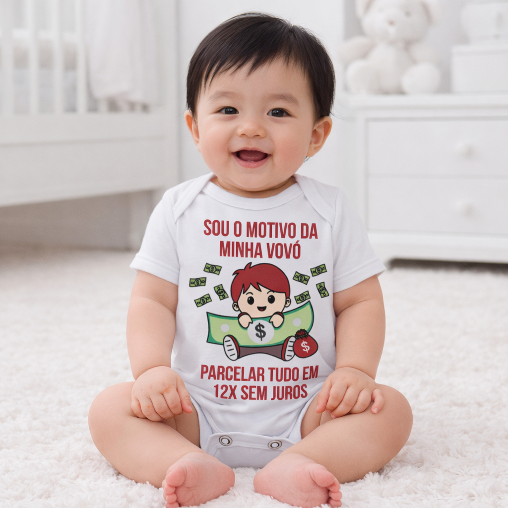 Body Sou o Motivo da Minha Vovó Parcelar Unissex - Imagem 2