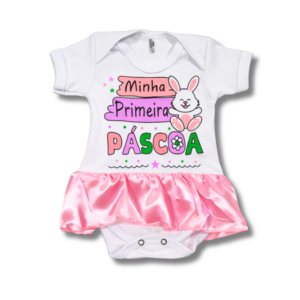 Body Saia Rosa Minha Primeira Páscoa
