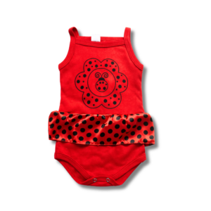 Body Alça Saia Joaninha Vermelho