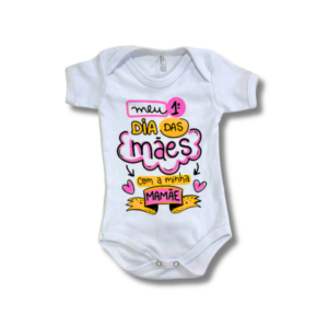 Body Meu 1º Dia das Mães Rosa