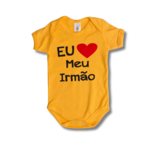 Body Eu Amo Meu Irmão Amarelo Unissex