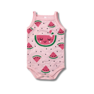 Body Alça Frutinha Melancia Rosa