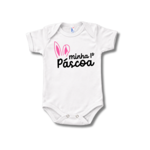 Body Minha Primeira Páscoa Orelha Rosa