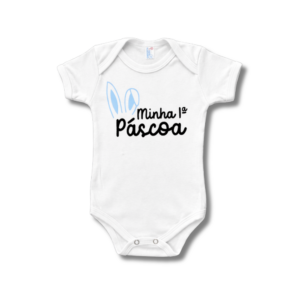 Body Minha Primeira Páscoa Orelha Azul