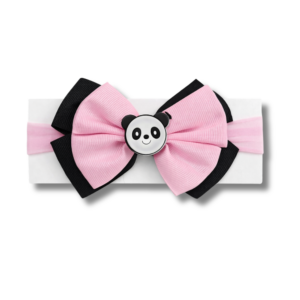 Laço Panda Rosa e Preto