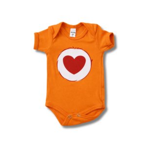 Body Urso Barriga Coração Laranja