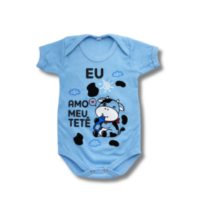 Body Eu Amo Meu Tetê Azul