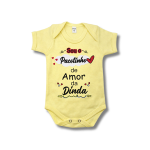 Body Pacotinho de Amor Dinda Amarelo Unissex