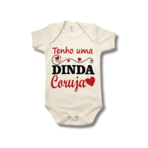 Body Tenho Uma Dinda Coruja Bege