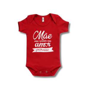 Body Vermelho Mãe Amor Por Você Unissex